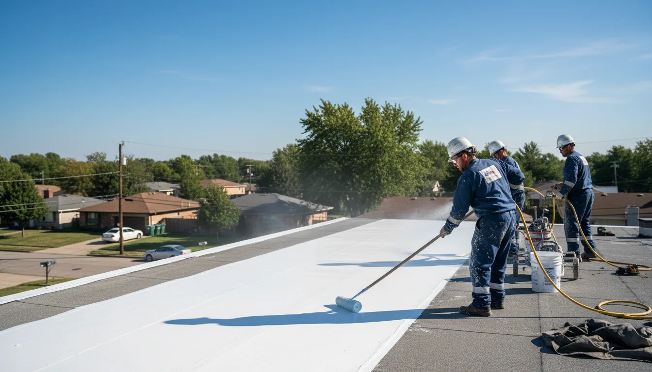 Commercial roof coating in Le Roy, IL near me